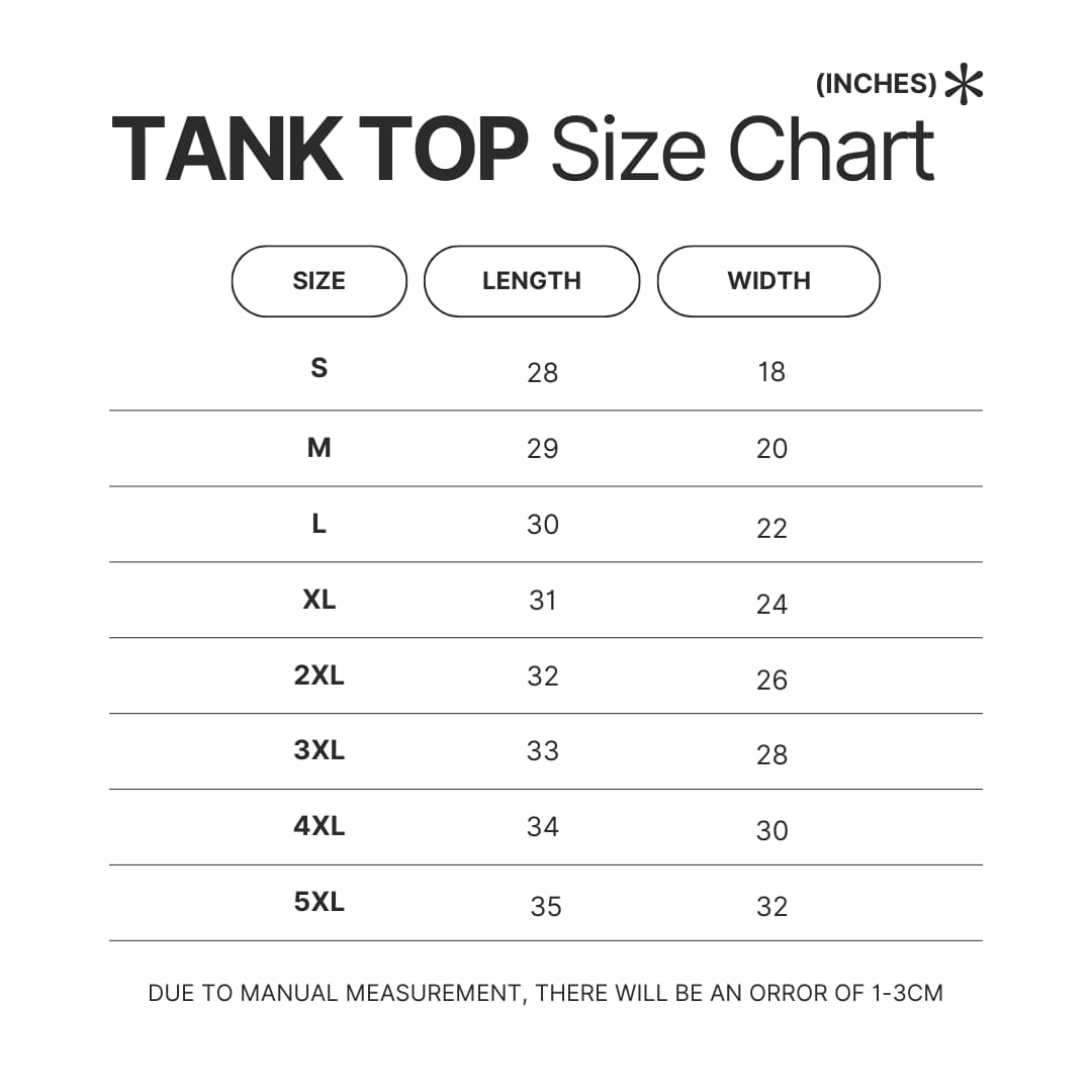 Tank Top Size Chart - Rick And Morty Shop