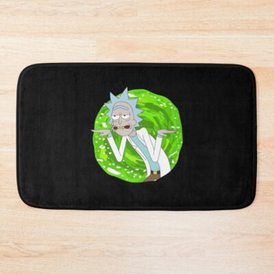 Eccentric Scientist In Green Portal Art Bath Mat