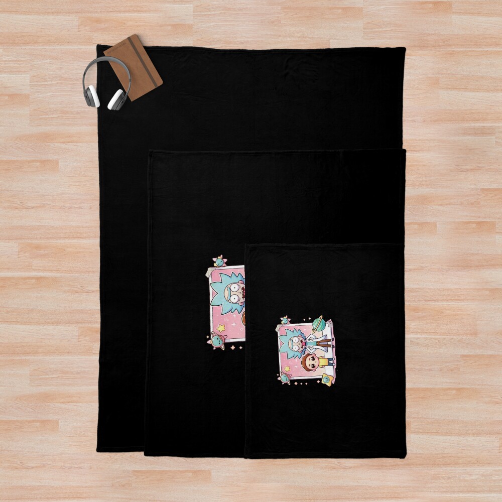 Rick And Morty Cute Chibi Throw Blanket - Image 3