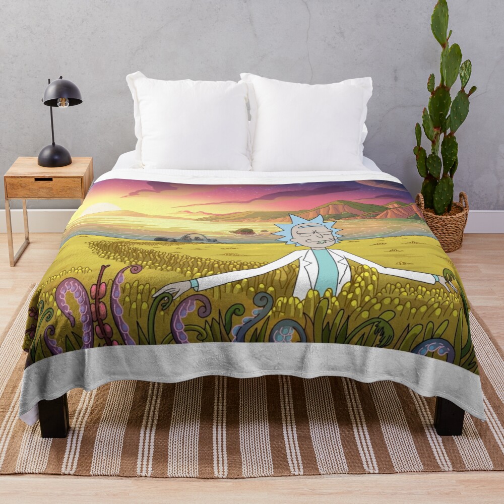 Rick And Morty Graphic Throw Blanket