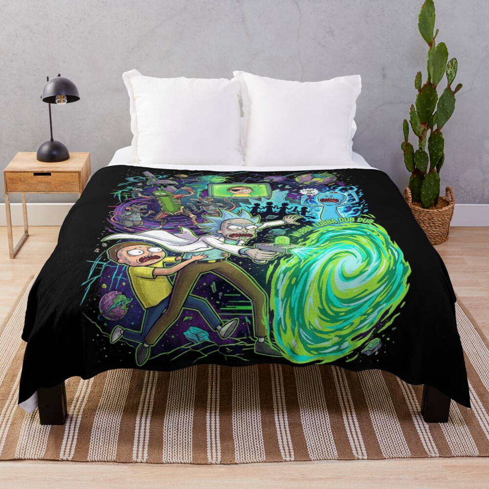 Rick And Morty The Chaos Throw Blanket