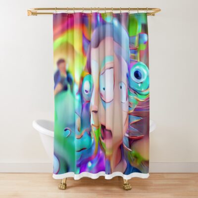 Rick Trippy Colorful Fan Art Shower Curtain