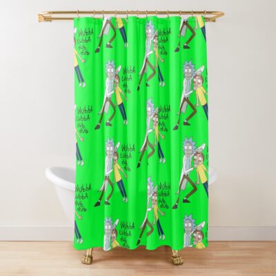 Rick And Morty Wub Lub Dub Dub Shower Curtain