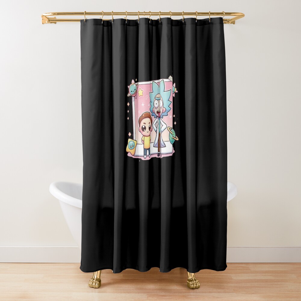 Rick And Morty Cute Chibi Shower Curtain