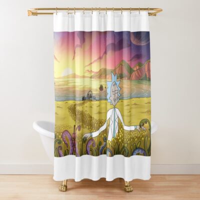 Rick And Morty Print Graphic Shower Curtain